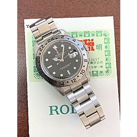 Rolex Explorer II Stainless Steel Black Dial Mens 40mm Automatic Watch 16570