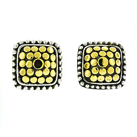 John Hardy Two Tone Dot Square Stud Earrings