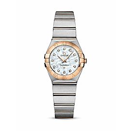 Omega Constellation 123.20.24.60.55.001 Diamond 18K Rose Gold 24MM Quartz Watch