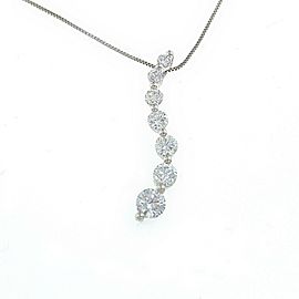 7 Round Diamond Journey Necklace 1.00 tcw 14 kt White Gold