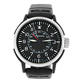 Tourneau TNY Aviator GMT TNY440401001 Mens Steel PVD 44MM Automatic Watch