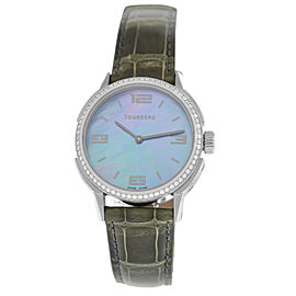 Tourneau TNY Roventa TNY350707010 Ladies Diamond MOP Steel 35MM Quartz Watch