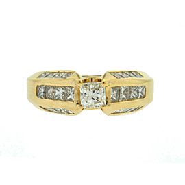 14k Yellow Gold Princess Cut Engagement Ring Aprox .40 CTs