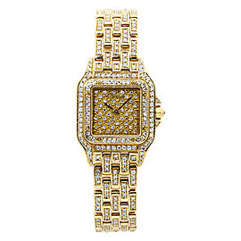 Cartier Panthere 8057917 Factory Diamond 18K Yellow Gold Ladies Watch 22mm