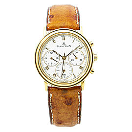 Blancpain Villeret 1180-3318-55 18K Yellow Gold Chronograph Unisex Watch 34MM