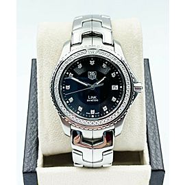 Tag Heuer Link WJ1117-0 Black Diamond Dial Bezel Stainless Steel Box Papers