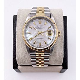 Rolex Datejust 16233 Mother of Pearl MOP Dial 18K Yellow Gold Stainless Steel