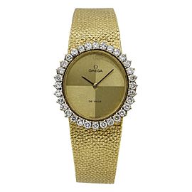 Omega DeVille 18k Gold Diamond Ladies Vintage Mechanical Watch