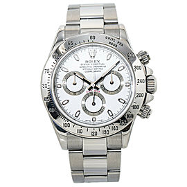 Rolex Daytona 116520 Cosmograph Engraved Bezel New Buckle White Dial Watch 40MM