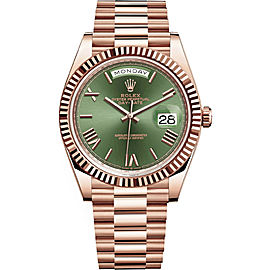 Rolex Day-Date 228235 18K Everose Gold Green Dial New Watch 40mm 2021