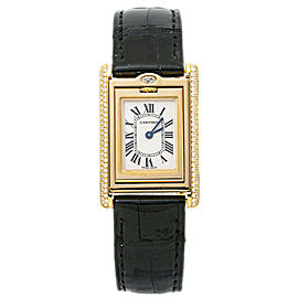 Cartier Tank Basculante 2480 Factory Diamond 18K Gold Ladies 22mm