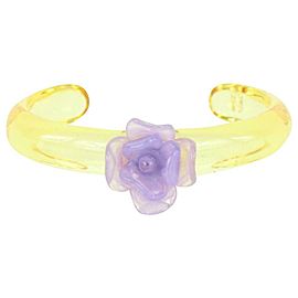 Chanel Translucent x Purple 01P Camellia Rose Flower Bangle Bracelet 830ca32