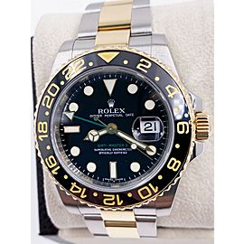 Rolex GMT Master II 116713 Black Dial 18K Yellow Gold Stainless Steel