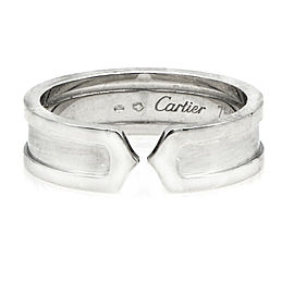 C de Cartier 6mm Band Ring in 18k White Gold Size 62 US 10