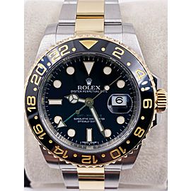 Rolex GMT Master II 116713 Black Dial 18K Yellow Gold Stainless