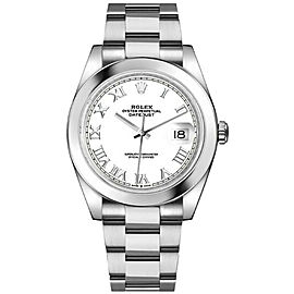 Rolex Datejust 126300 White Roman Dial NEW Watch 41mm Card August 2021