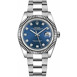 Rolex Datejust 126334 Factory Blue Diamond Dial MINT Watch 41mm