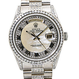 Rolex Day-Date 1803 18K White gold Diamond Bezel & Bracelet Watch 36mm