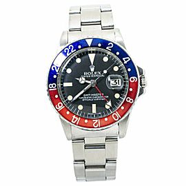 Rolex 1675 GMT Master Pepsi 1977 Matte Patina Dial Automatic Mens Watch 40MM