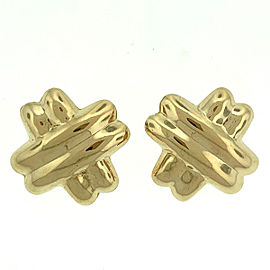 14k Yellow Gold Large "X" Ladies Earrings