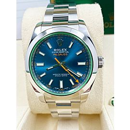 Rolex Milgauss 116400 GV Blue Dial Green Crystal