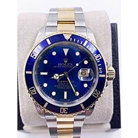 Rolex 16613 Blue Dial Submariner 18K Yellow Gold Stainless Steel