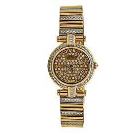 Cartier Vendome Factory Diamond Tricolor Quartz Lady Round Watch 21mm