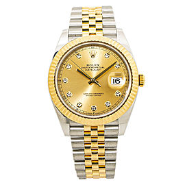 Rolex Datejust 126333 18KTwoTone Champagne Diamond Dial Watch 2019 Box&Card41mm