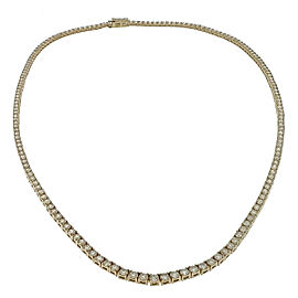 14k Yellow Gold VS Diamond Tennis Necklace 6.76 CTW