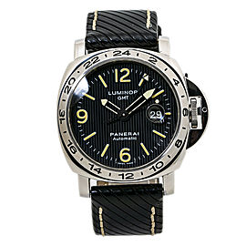 Panerai Luminor GMT PAM00029 Mens Automatic Watch Black Dial SS 46mm