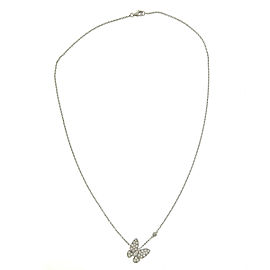 18k White Gold Diamond Butterfly Necklace