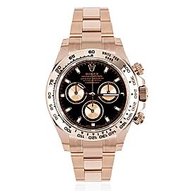 Rolex Daytona 116505 NEW 18K Rose Cosmograph Black Dial 40mm Box & 2011 Card