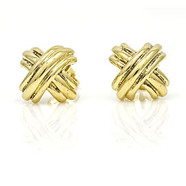 Tiffany & Co. Signature X Earrings in 18k Yellow Gold Medium Size Studs