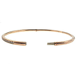 14k Rose Gold Thin Diamond Bangle Bracelet