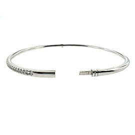 14k White Gold Thin Diamond Bangle Bracelet .50 CTW