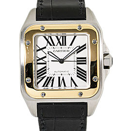 Cartier Santos 100 XL Automatic Square Silver Dial 38mm