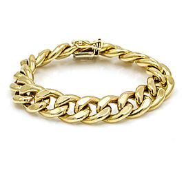 Women's Cuban Curved Link Statement Bracelet in 18k Yellow Gold