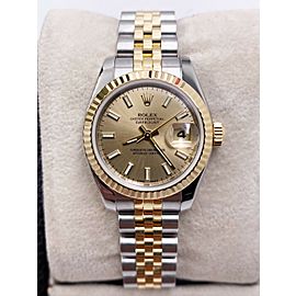 Rolex Ladies Datejust 179173 Champagne 18K Yellow Gold Stainless