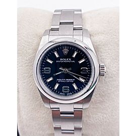 Rolex Ladies Oyster Perpetual 176200 Black Dial Stainless Steel