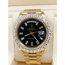 Rolex 40mm President Day Date Diamond Dial 6.20ct Bezel 18K Yellow Gold