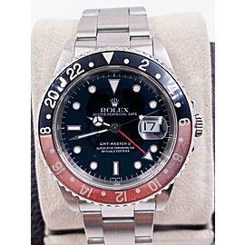 Rolex GMT Master II Red and Black Coke Black Dial Stainless Steel Papers