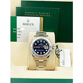 Rolex Yacht Master Blue Dial Stainless Steel Platinum Box Paper 2017