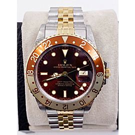 Rolex GMT Master Root Beer 18K Yellow Gold Stainless Steel Box Paper