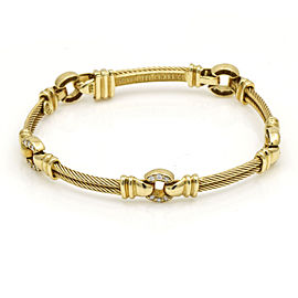 Philippe Charriol Diamond Cable Link Bracelet in 18k Yellow Gold