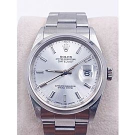 Rolex Datejust Silver Dial Stainless Steel Oyster Band