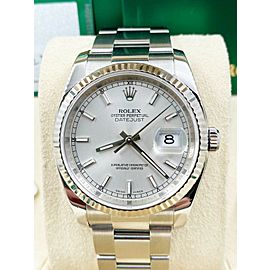 Rolex Datejust Silver Dial Stainless Steel Box Paper 2017