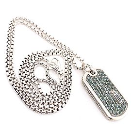 David Yurman Streamline Collection Pave Prasiolite Dog Tag Large Sterling Silver