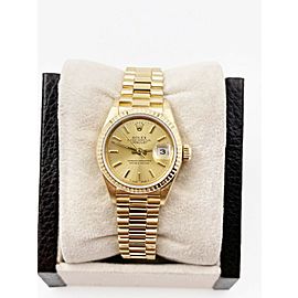 Rolex Ladies President Datejust Champagne Dial 18K Yellow Gold