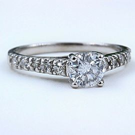 Round Diamond Engagement Ring 0.64 tcw Diamond Band in 14k White Gold