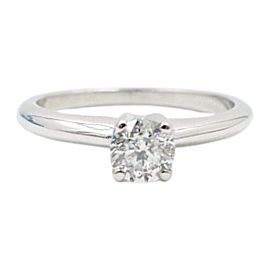 $3,500 Brilliant Star Round Diamond Engagement Ring 0.53 cts 14k White Gold